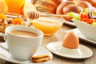 Breakfast with honey and muesli sfondi gratuiti per cellulari Android, iPhone, iPad e desktop