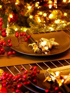 Christmas Table Decorations wallpaper 240x320