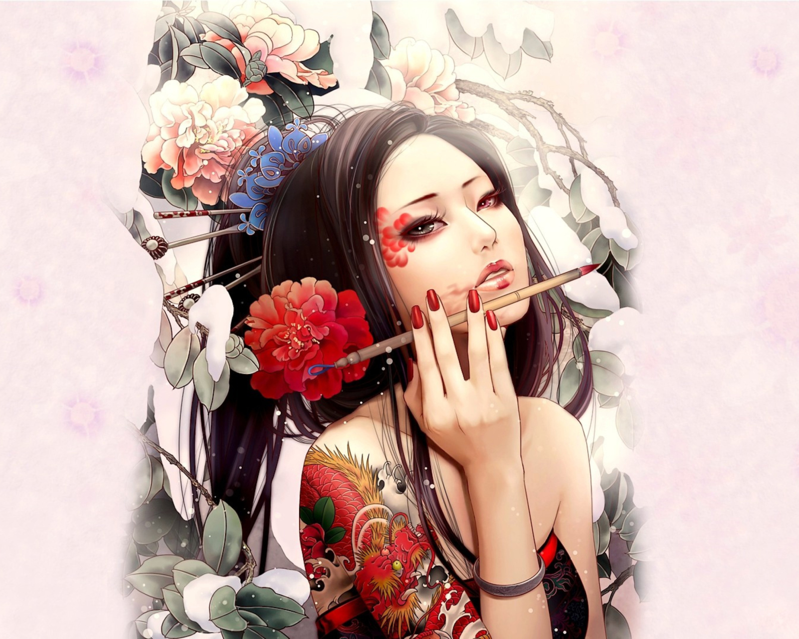 Sfondi Geisha Painting 1600x1280