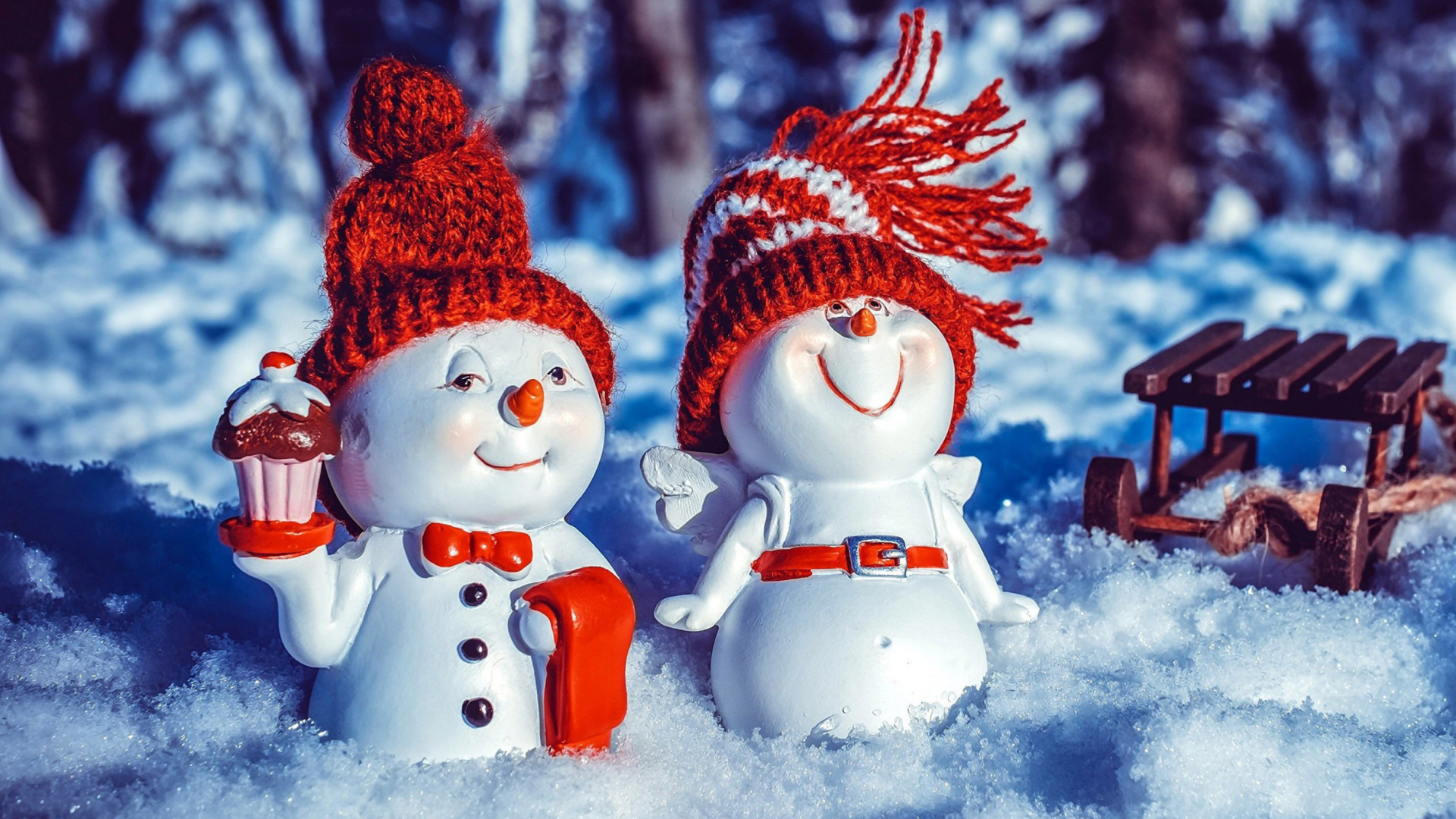 Snowman HD wallpaper 1920x1080