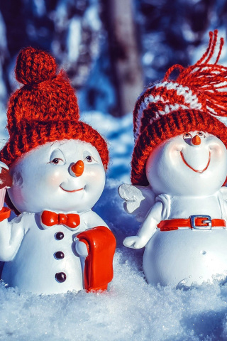 Snowman HD wallpaper 320x480