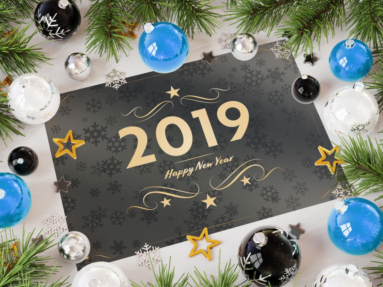 2019 Happy New Year Message wallpaper 1280x960
