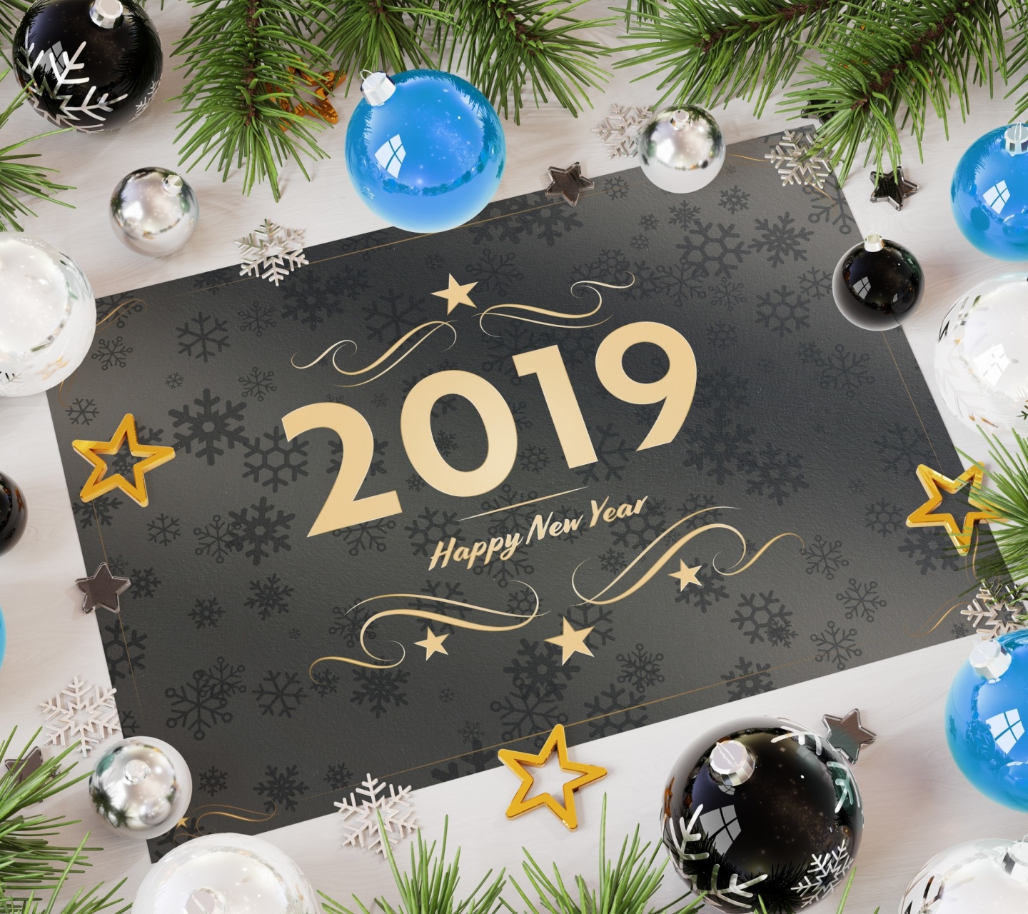 Das 2019 Happy New Year Message Wallpaper 1440x1280