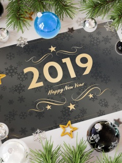 Das 2019 Happy New Year Message Wallpaper 240x320