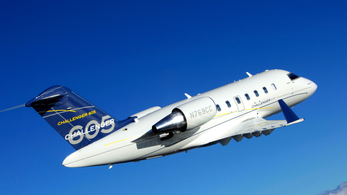 Fondo de pantalla Bombardier Challenger 605, Aviation 1366x768