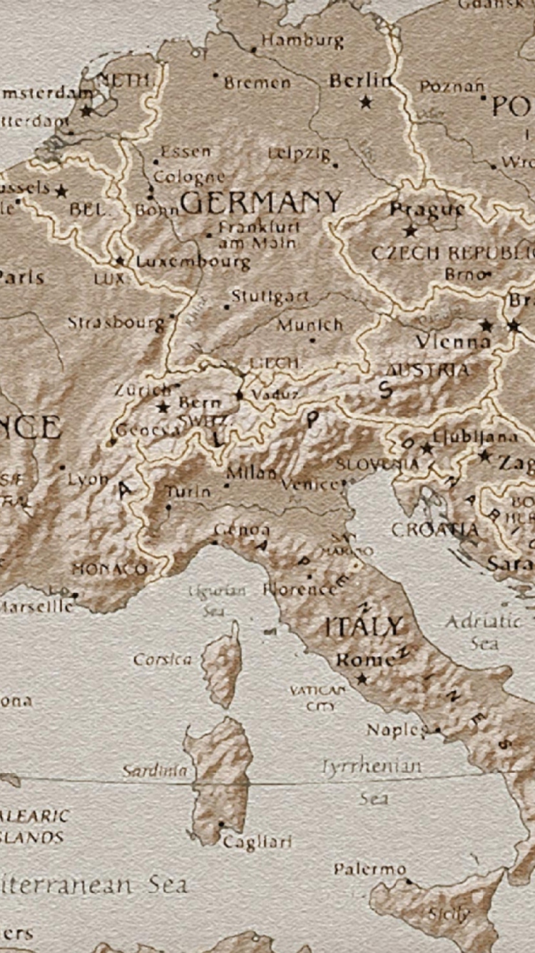 Sfondi Map Of Europe 750x1334