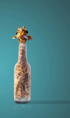Fondo de pantalla Giraffe In Bottle 240x400