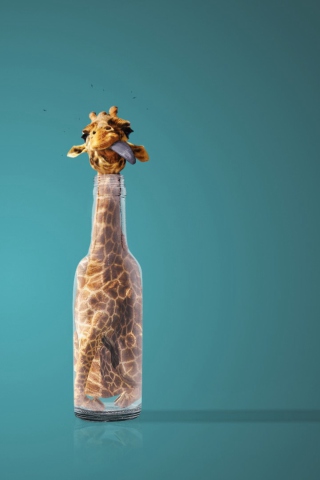 Fondo de pantalla Giraffe In Bottle 320x480
