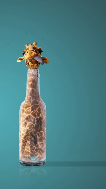 Das Giraffe In Bottle Wallpaper 360x640