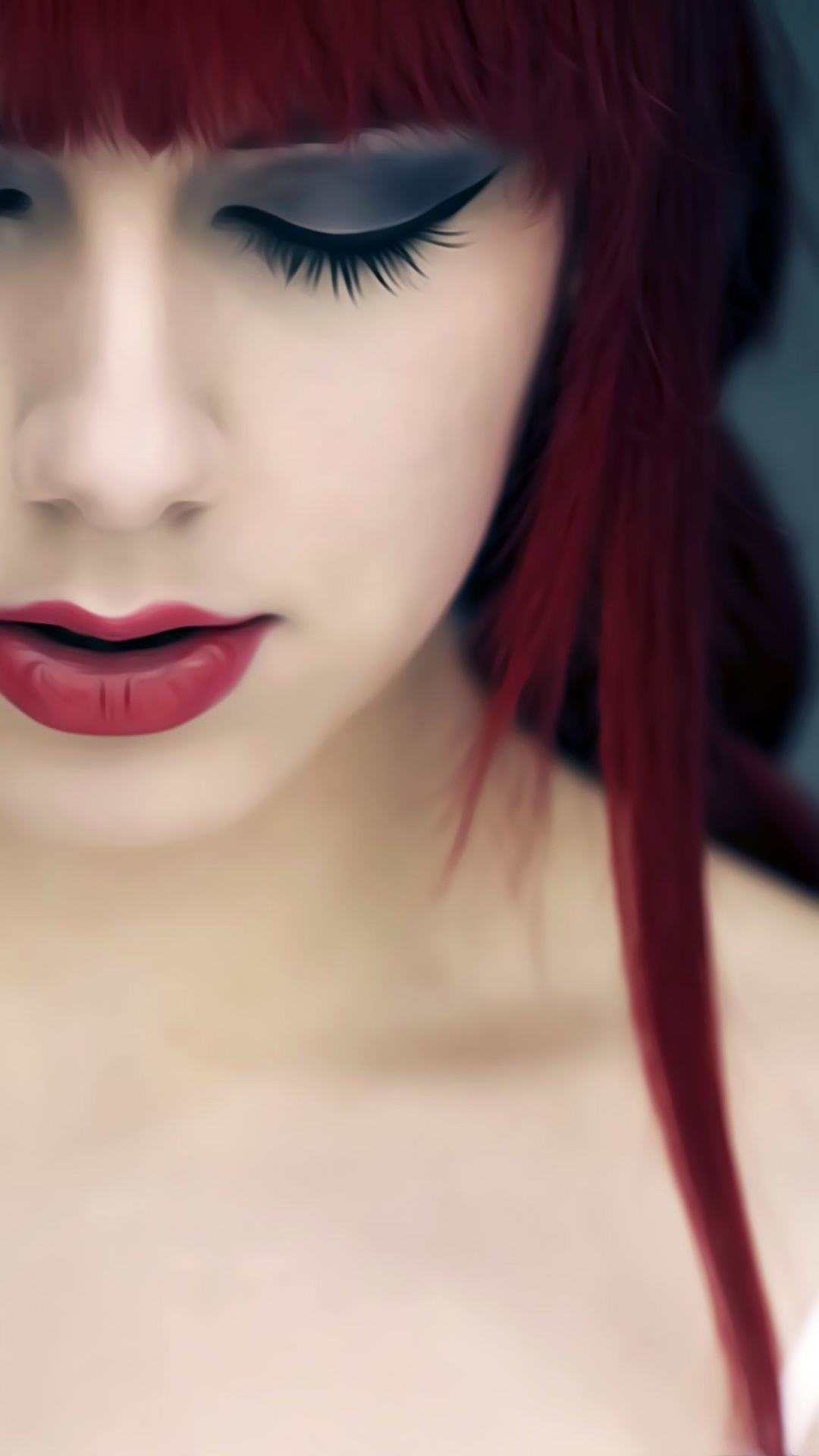Screenshot №1 pro téma Brunette With Artistic Makeup 1080x1920