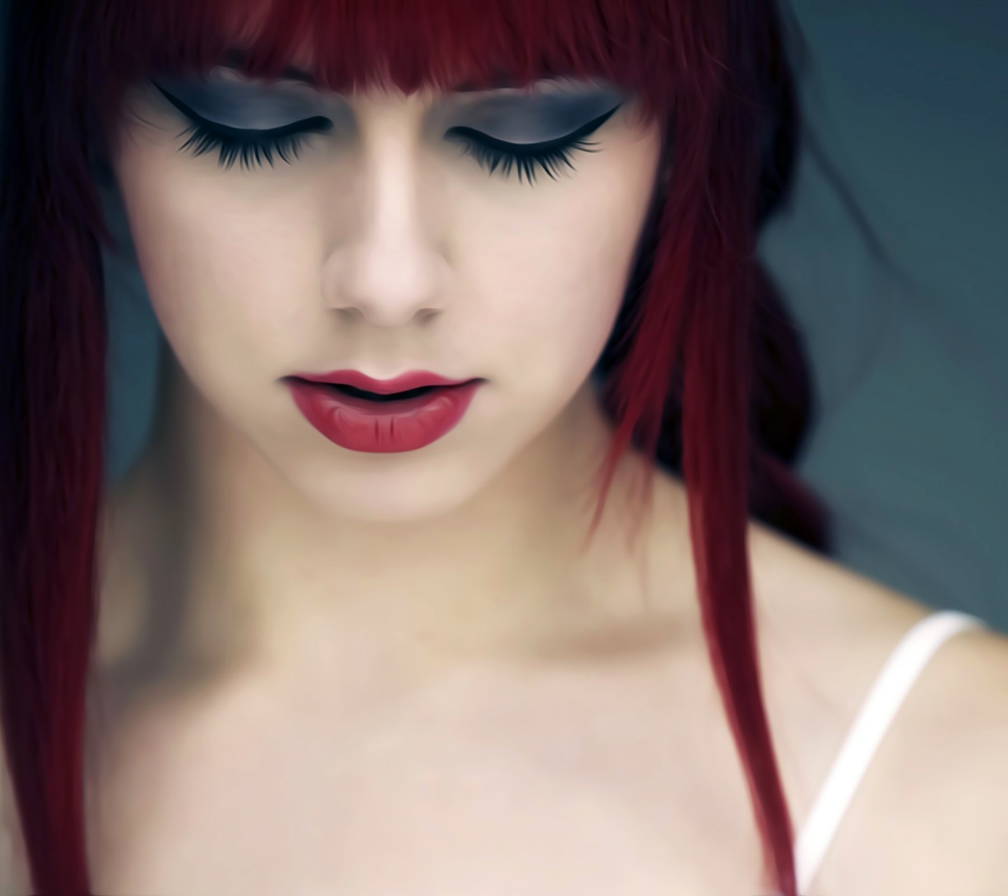Sfondi Brunette With Artistic Makeup 1440x1280