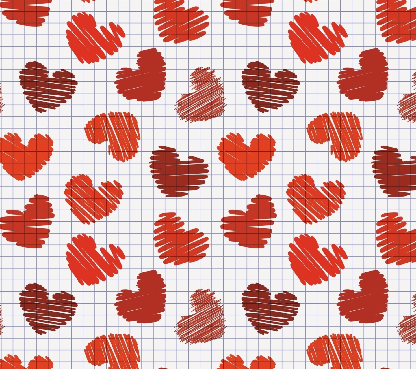 Fondo de pantalla Drawn Hearts Texture 1440x1280