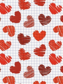 Screenshot №1 pro téma Drawn Hearts Texture 240x320