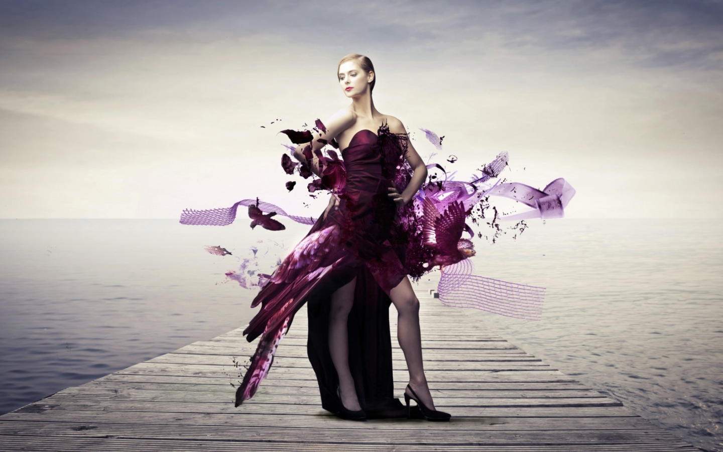 Screenshot №1 pro téma Creative Purple Dress 1440x900