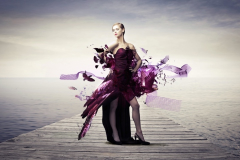 Screenshot №1 pro téma Creative Purple Dress 480x320