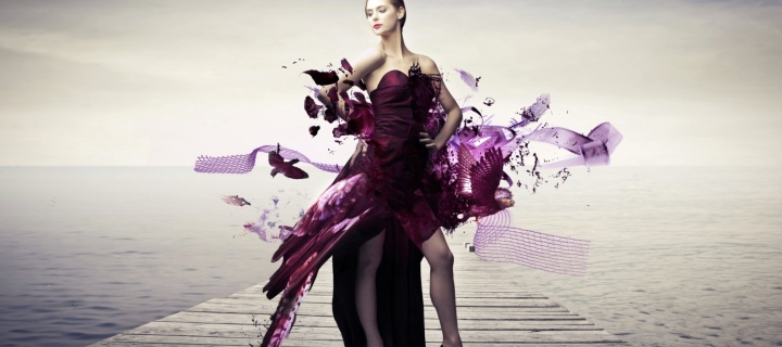 Screenshot №1 pro téma Creative Purple Dress 720x320