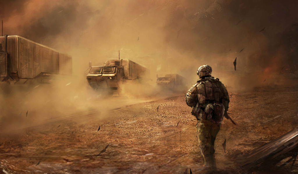 Fondo de pantalla War In Desert 1024x600