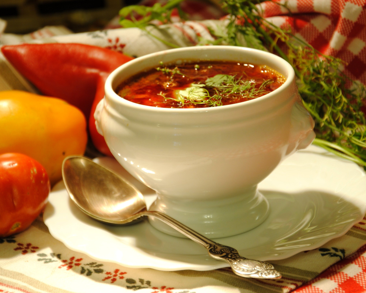 Sfondi Ukrainian Red Borscht Soup 1280x1024