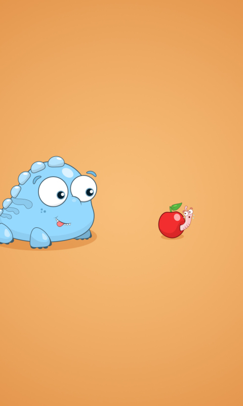 Screenshot №1 pro téma Dragon And Apple Funny Illustration 480x800