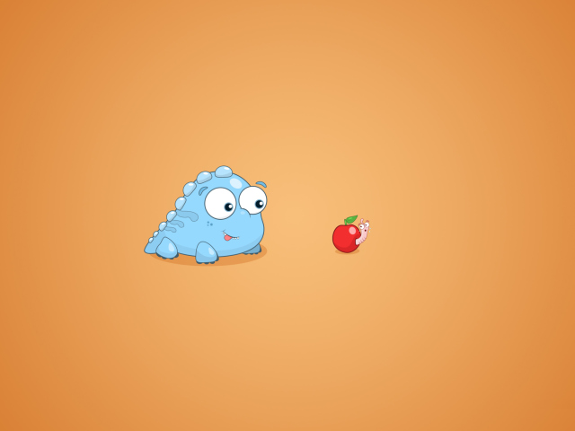 Fondo de pantalla Dragon And Apple Funny Illustration 640x480