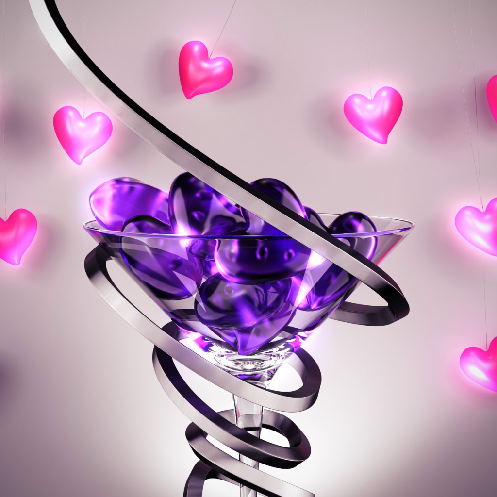 Das Glass Hearts Wallpaper 1024x1024