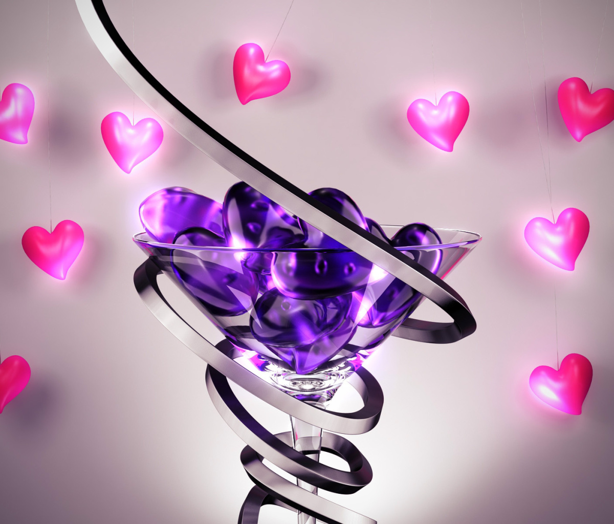 Glass Hearts wallpaper 1200x1024