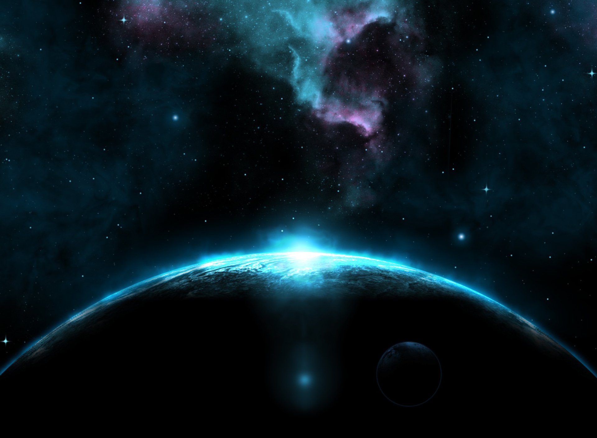 Das Giant Dark Blue Planet Wallpaper 1920x1408