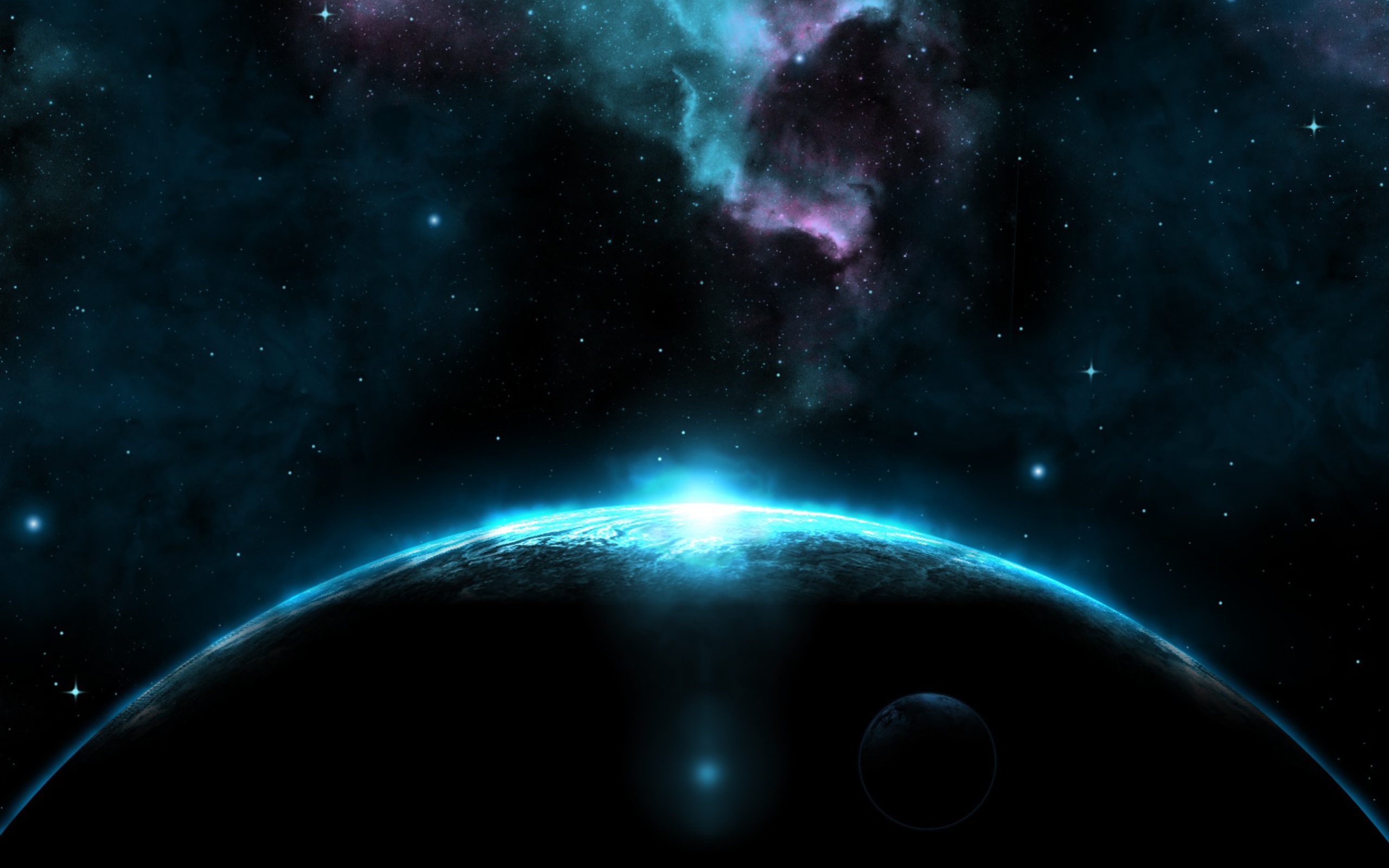 Обои Giant Dark Blue Planet 2560x1600