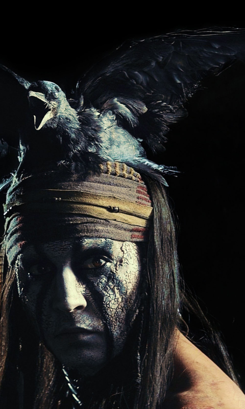 Johnny Depp As Tonto - The Lone Ranger Movie 2013 wallpaper 480x800