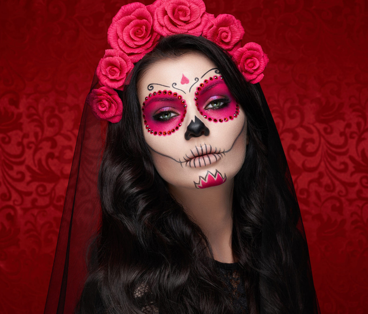 Das Dia de muertos makeup Wallpaper 1200x1024