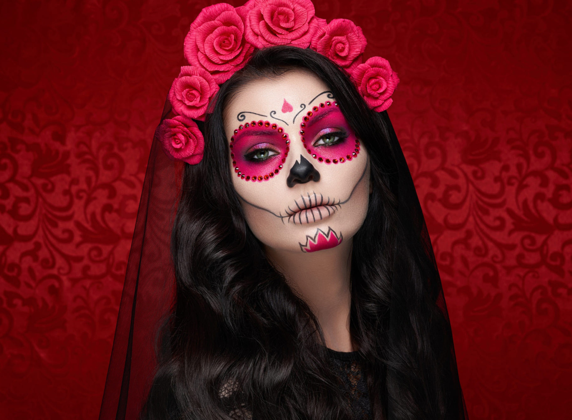 Fondo de pantalla Dia de muertos makeup 1920x1408