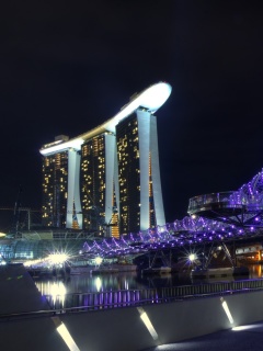 Fondo de pantalla Helix Bridge in Singapore 240x320