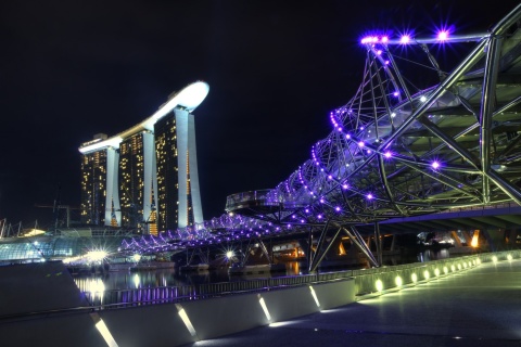 Fondo de pantalla Helix Bridge in Singapore 480x320