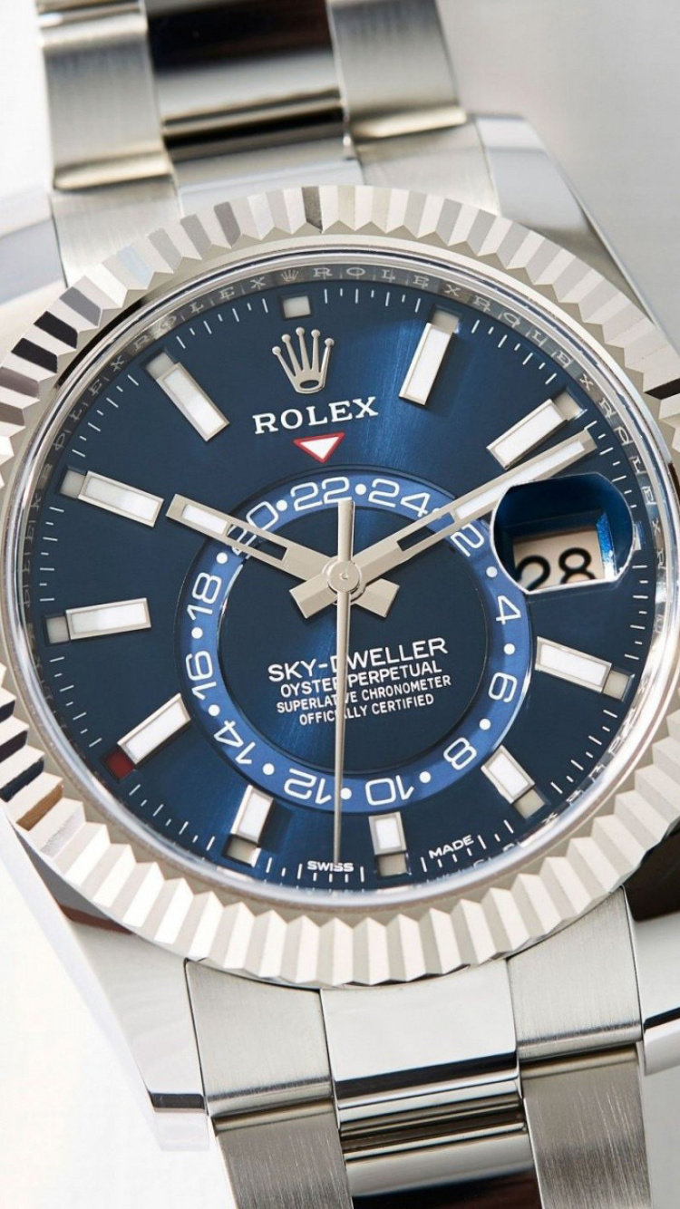 Rolex Sky Dweller Steel wallpaper 750x1334