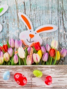 Fondo de pantalla Easter Tulips and Hares 132x176