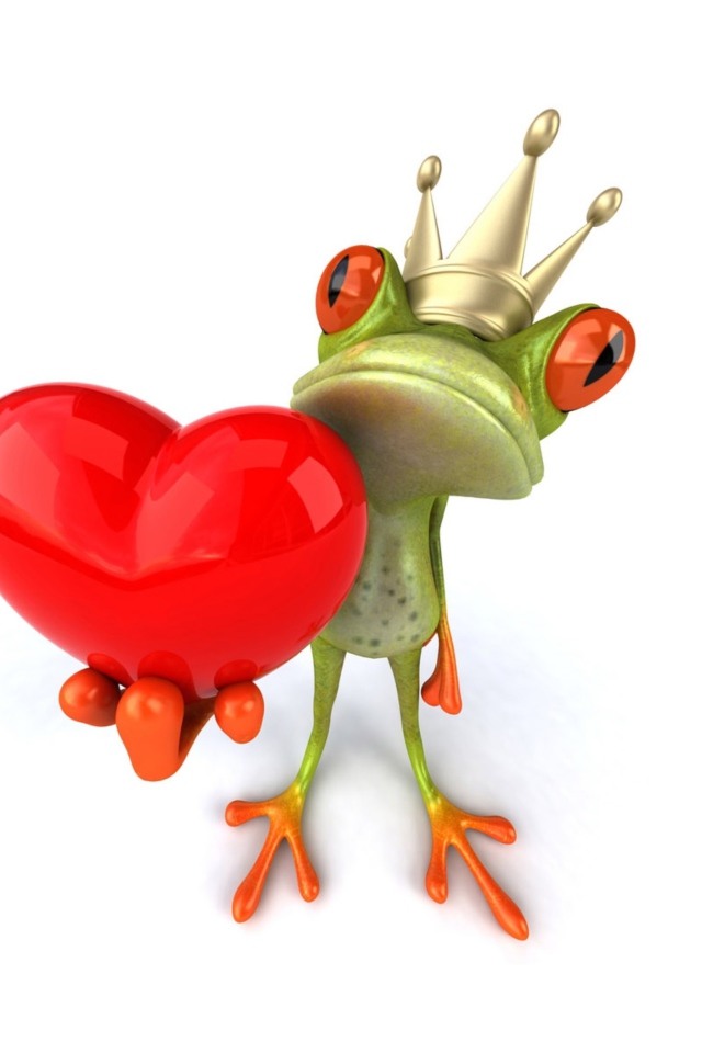 Обои Frog Love 640x960
