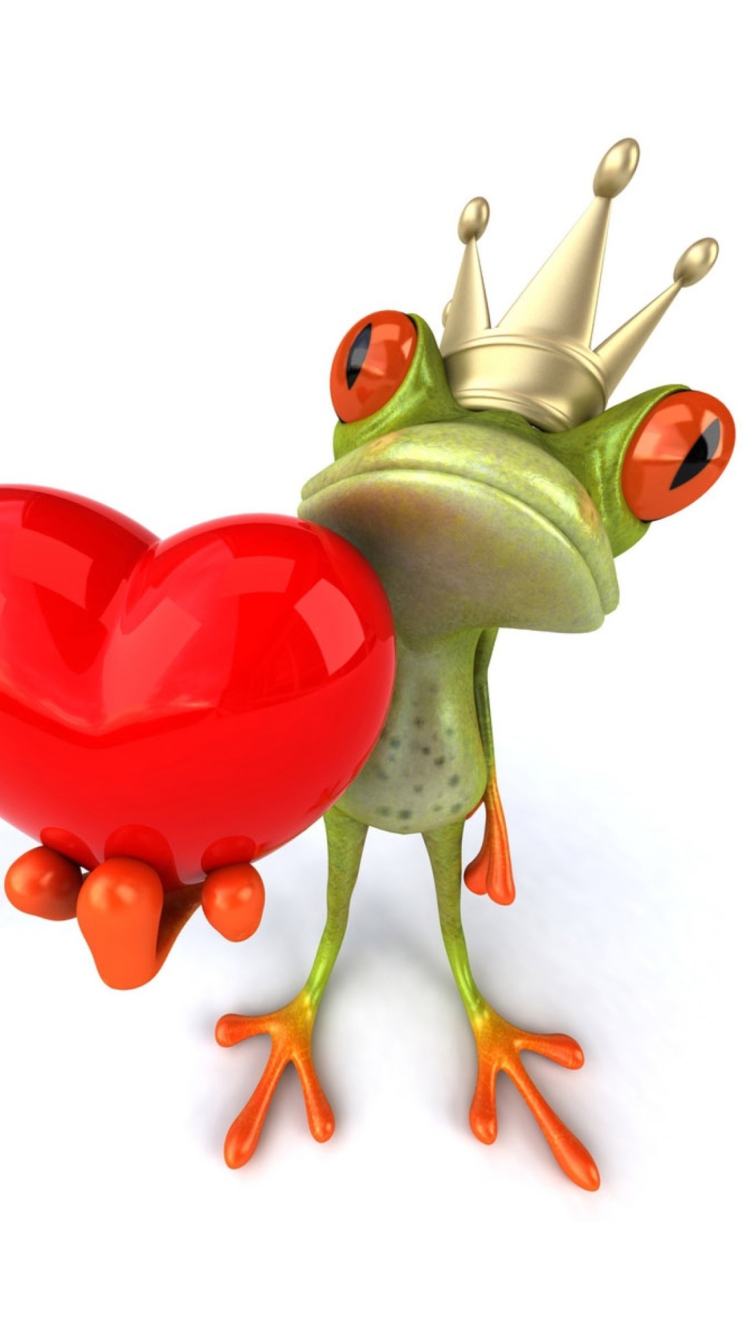Fondo de pantalla Frog Love 750x1334