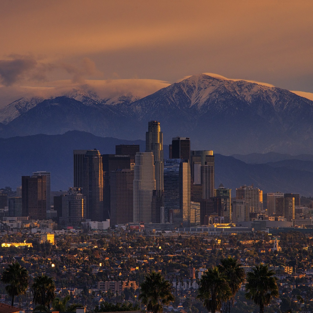 Обои Los Angeles, California Panorama 1024x1024