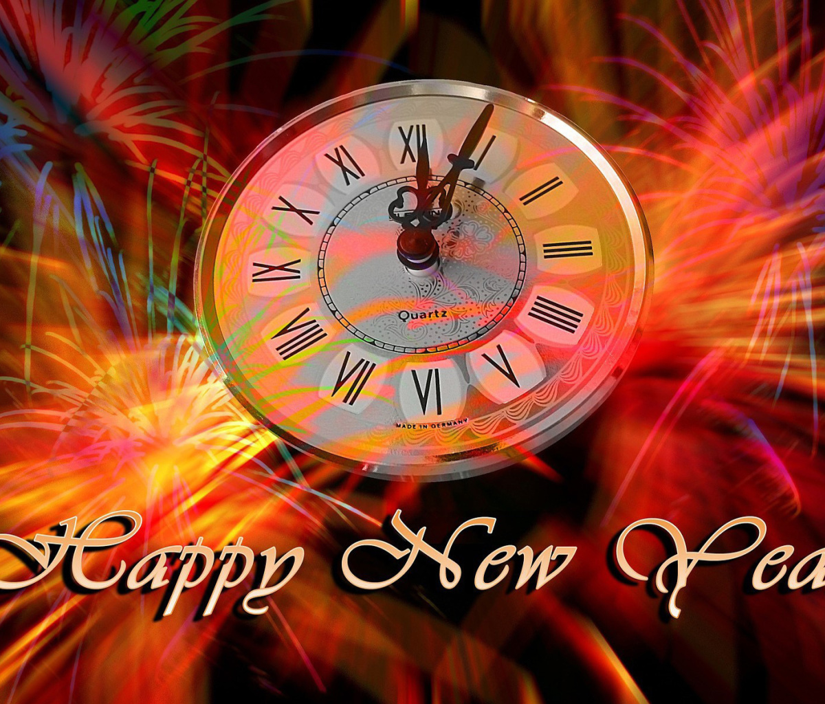 Happy New Year Clock wallpaper 1200x1024