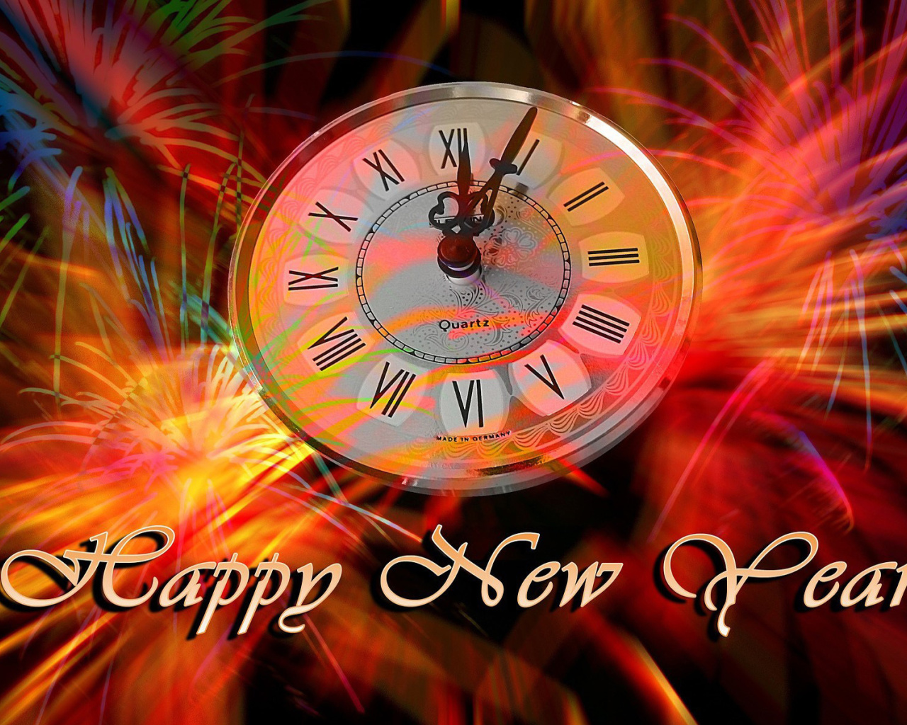 Das Happy New Year Clock Wallpaper 1280x1024