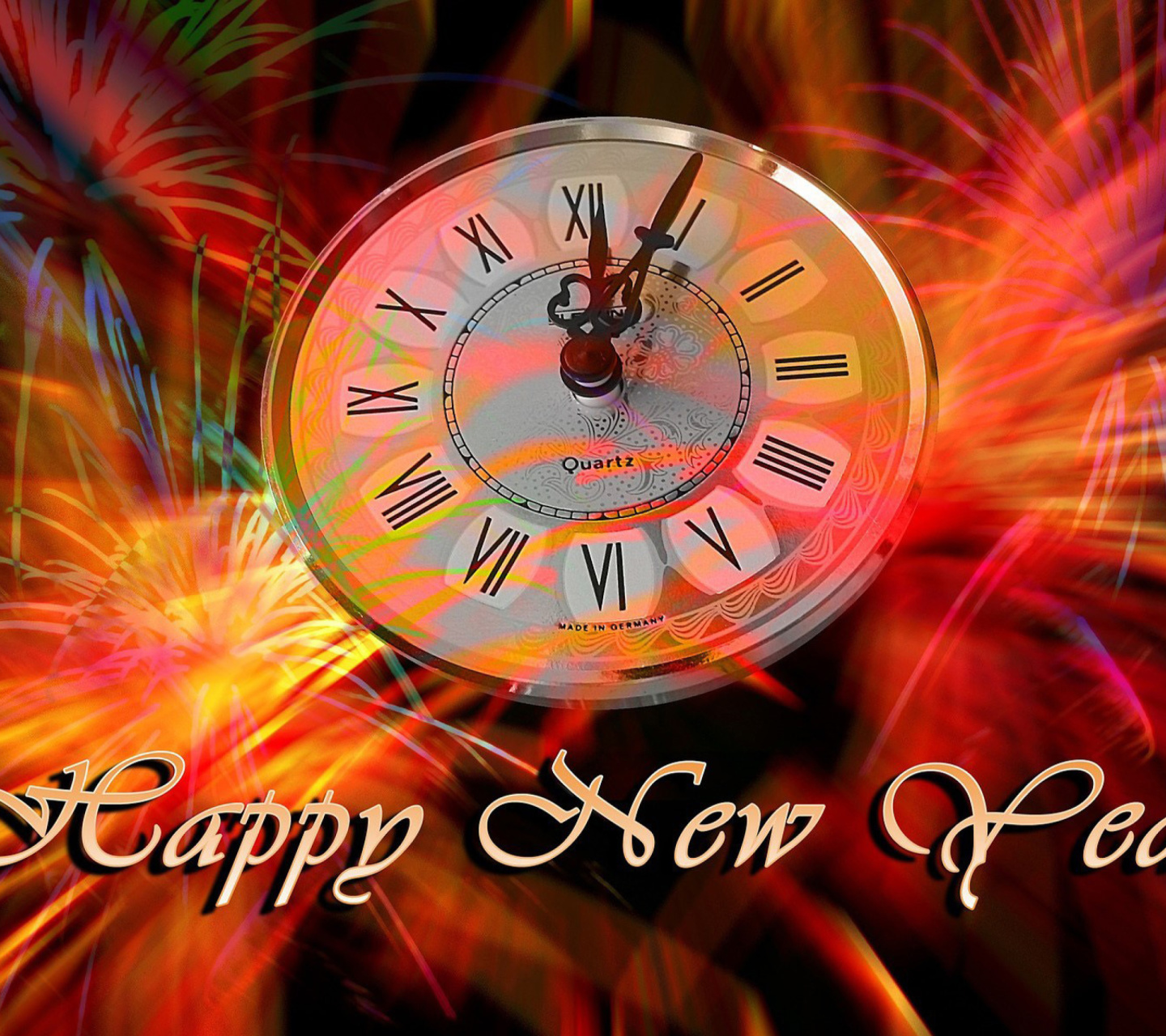 Happy New Year Clock wallpaper 1440x1280