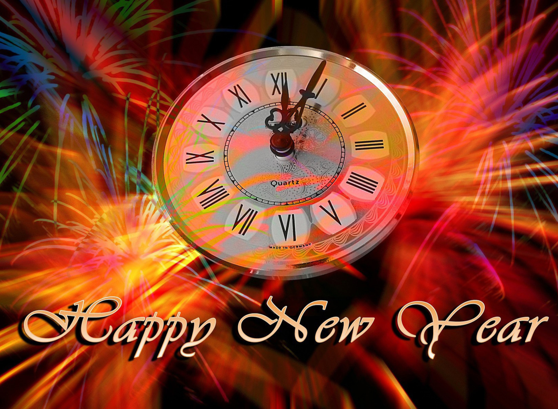 Das Happy New Year Clock Wallpaper 1920x1408