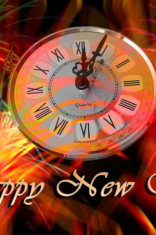 Sfondi Happy New Year Clock 320x480