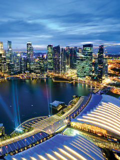 Fondo de pantalla Singapore evening cityscape 240x320