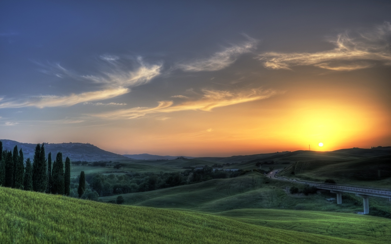 Screenshot №1 pro téma Sunset In Tuscany 1280x800