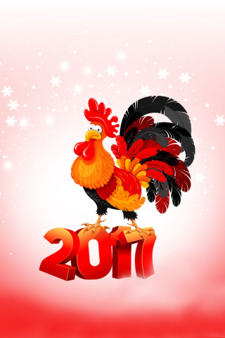 2017 New Year of Cock wallpaper 320x480