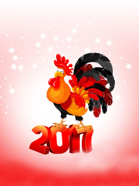 2017 New Year of Cock wallpaper 480x640