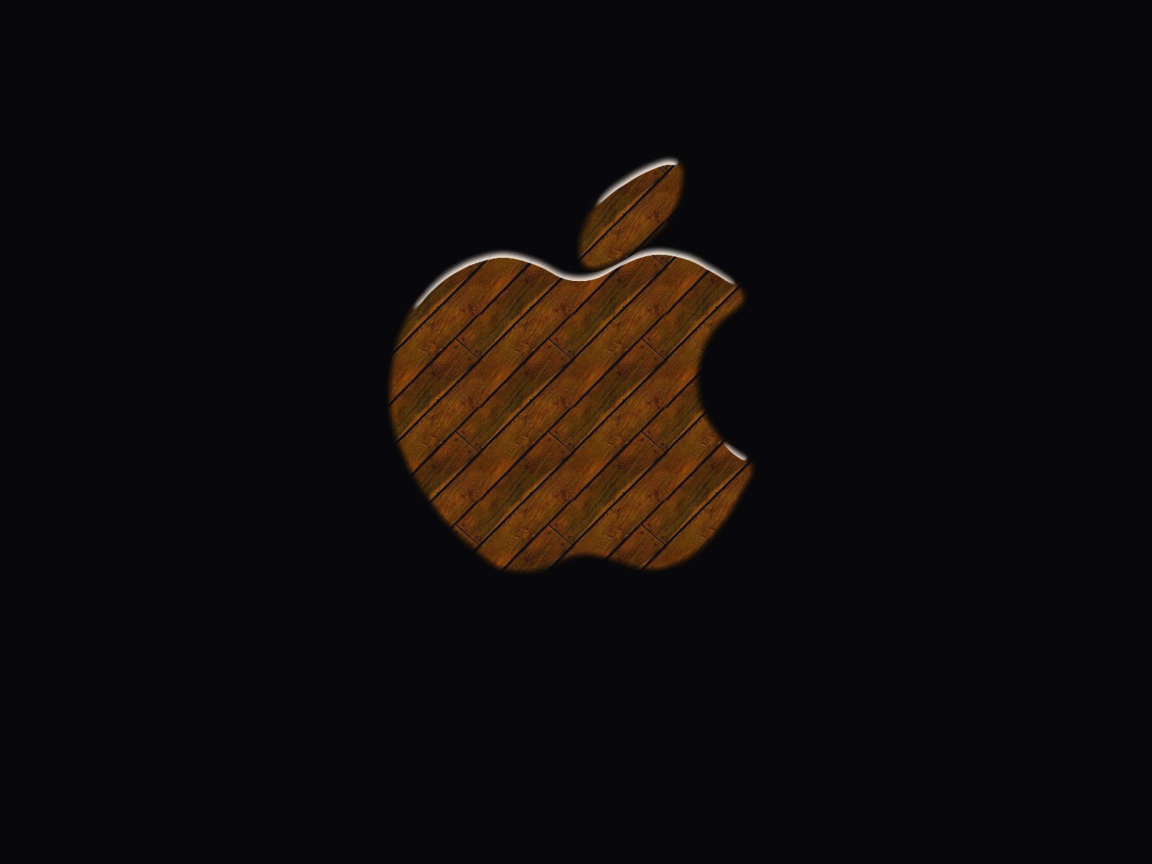 Fondo de pantalla Apple Wooden Logo 1152x864