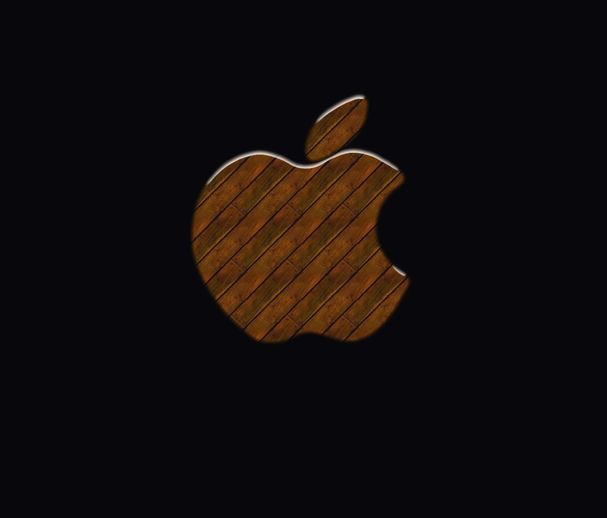 Das Apple Wooden Logo Wallpaper 1200x1024