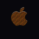 Fondo de pantalla Apple Wooden Logo 128x128